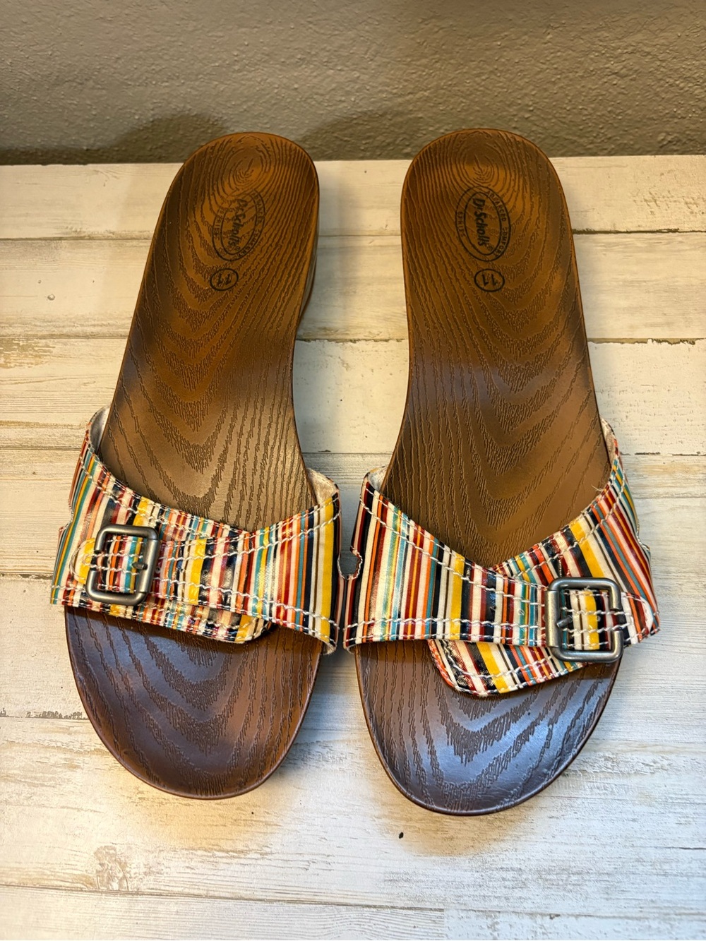 Dr. Scholl's Multicolor Striped Slide Sandals